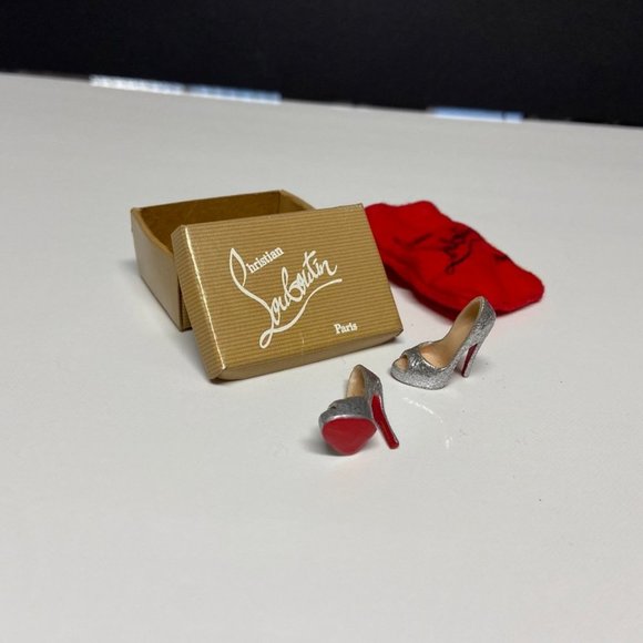 Authentic Christian Louboutin Miniature Shoes (Barbie) with Box and Dustbag. - Picture 5 of 16